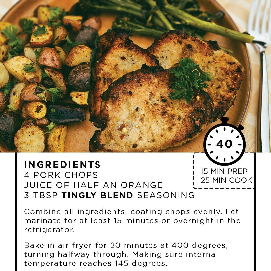 Tingly Vegetable Tingly Air Fryer Pork Chops – 50Hertz Tingly Foods