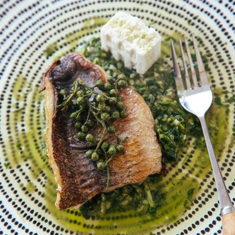Pan-Seared Green Sichuan Pepper Fish (青花椒鱼 · Qīng huā jiāo yú Inspired)