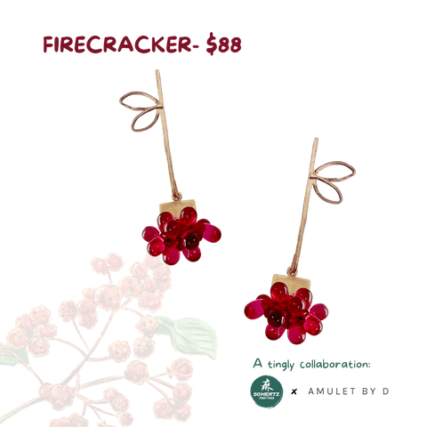 50Hertz Tingly Foods Sichuan pepper jewelry- Firecracker earrings (4-week lead time)