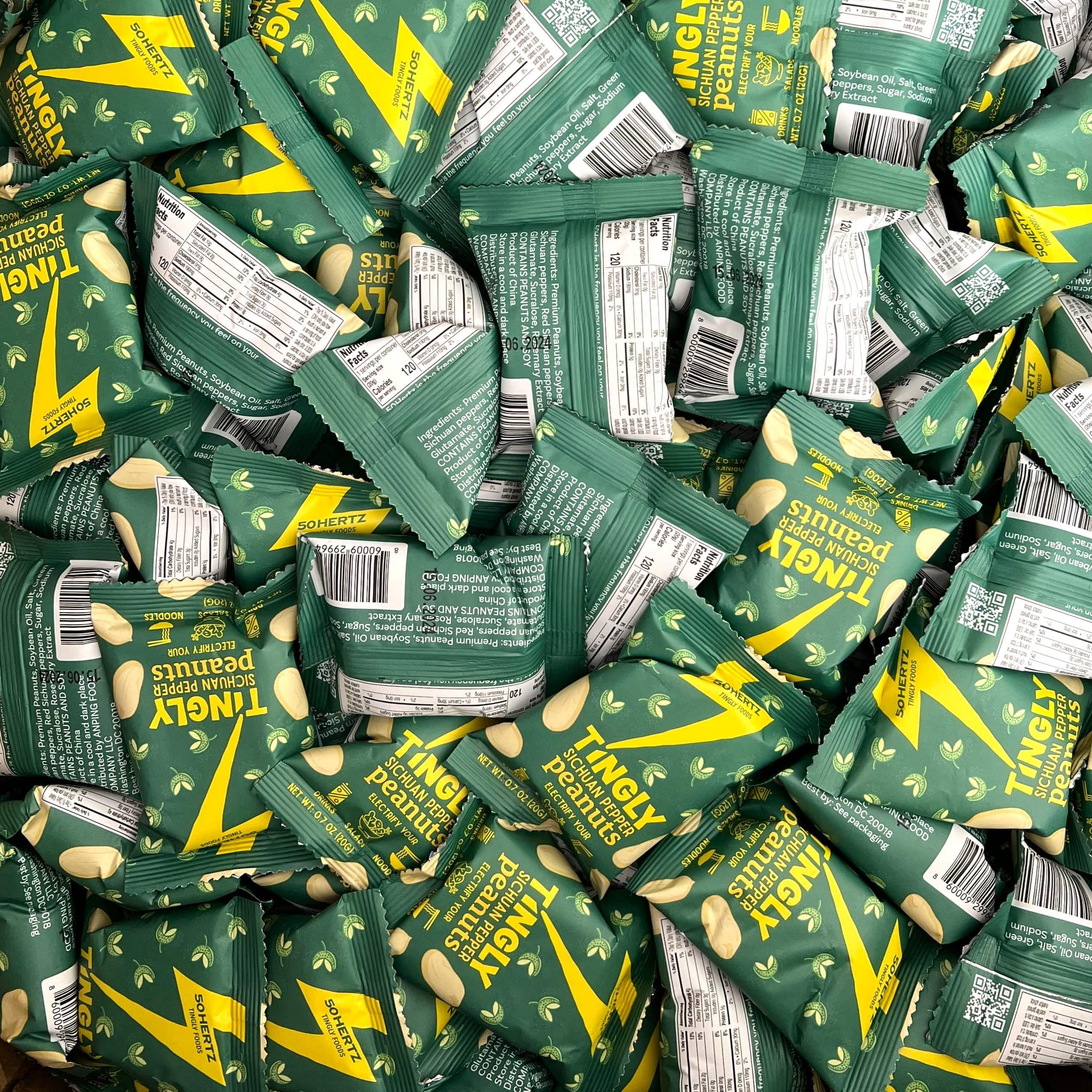 Tingly Sichuan Pepper Peanuts (20g mini bag) – 50Hertz Tingly Foods